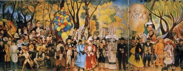 ディエゴ・リベラ Painting - アラメダ公園の日曜日の午後の夢 1948年 ディエゴ・リベラ